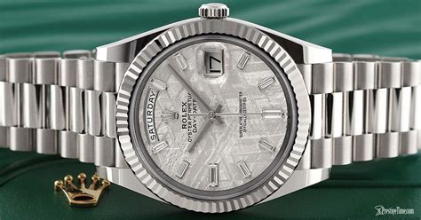 rolex day-date meteorite|rolex daydate 40 olive dial.